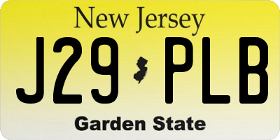 NJ license plate J29PLB