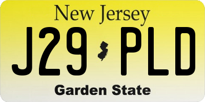 NJ license plate J29PLD