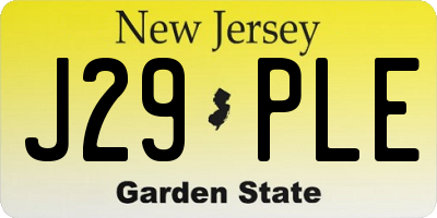 NJ license plate J29PLE