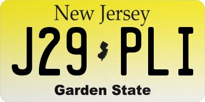 NJ license plate J29PLI