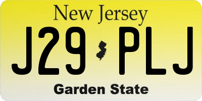 NJ license plate J29PLJ