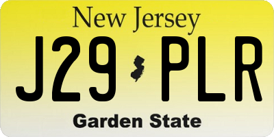 NJ license plate J29PLR