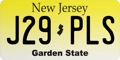 NJ license plate J29PLS