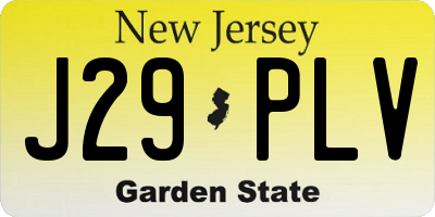 NJ license plate J29PLV