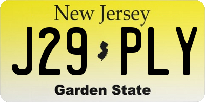 NJ license plate J29PLY