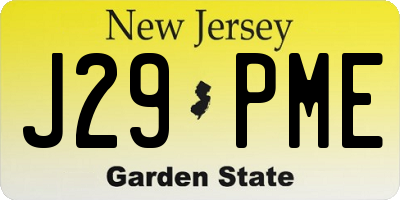 NJ license plate J29PME
