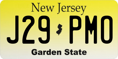 NJ license plate J29PMO