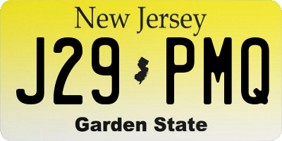 NJ license plate J29PMQ