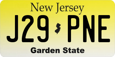 NJ license plate J29PNE