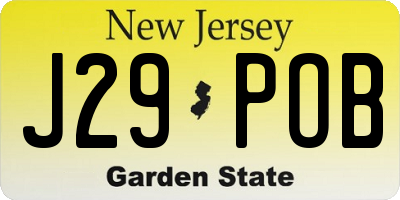 NJ license plate J29POB