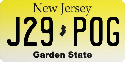 NJ license plate J29POG
