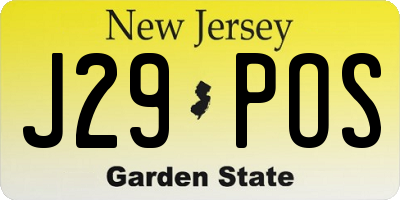 NJ license plate J29POS