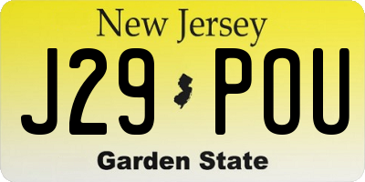 NJ license plate J29POU