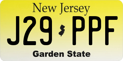 NJ license plate J29PPF