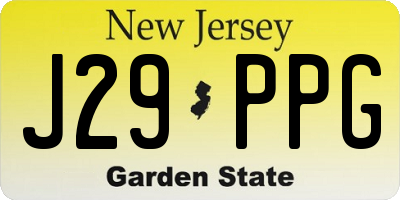 NJ license plate J29PPG