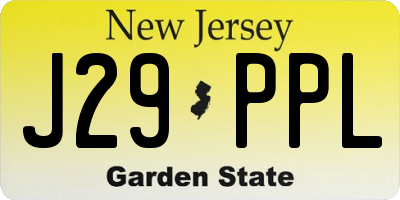 NJ license plate J29PPL