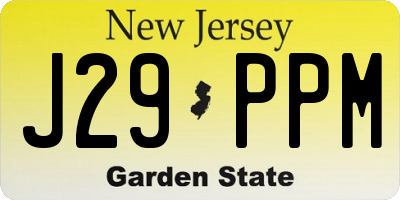 NJ license plate J29PPM