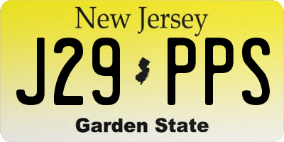 NJ license plate J29PPS