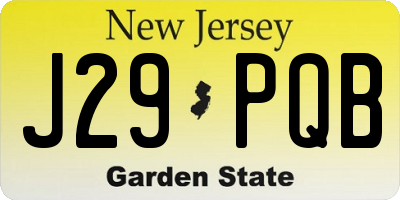 NJ license plate J29PQB