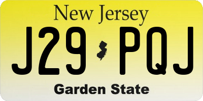 NJ license plate J29PQJ