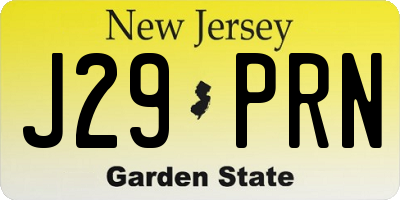 NJ license plate J29PRN
