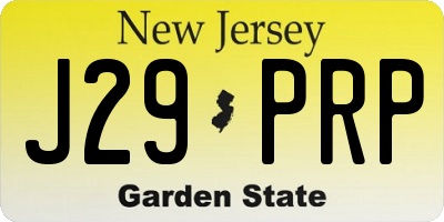 NJ license plate J29PRP