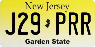 NJ license plate J29PRR