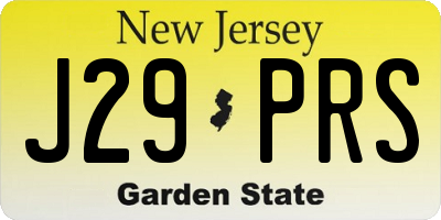 NJ license plate J29PRS