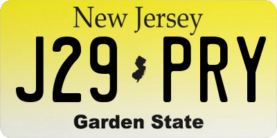 NJ license plate J29PRY