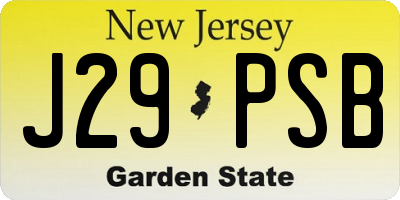 NJ license plate J29PSB