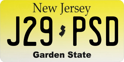 NJ license plate J29PSD