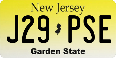 NJ license plate J29PSE