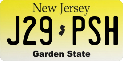 NJ license plate J29PSH