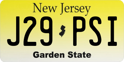 NJ license plate J29PSI