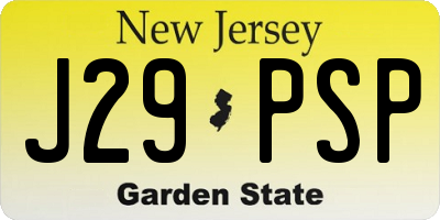 NJ license plate J29PSP