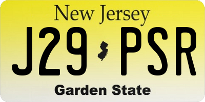 NJ license plate J29PSR