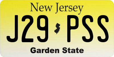 NJ license plate J29PSS