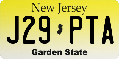 NJ license plate J29PTA