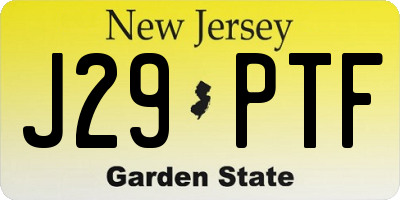 NJ license plate J29PTF