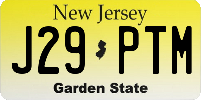 NJ license plate J29PTM