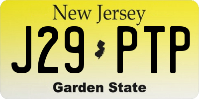 NJ license plate J29PTP