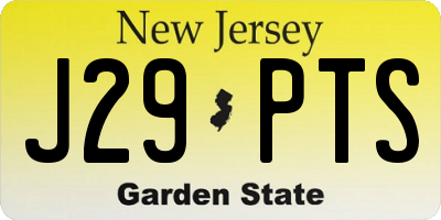 NJ license plate J29PTS