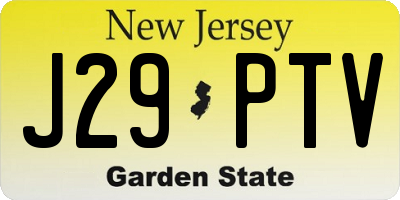 NJ license plate J29PTV