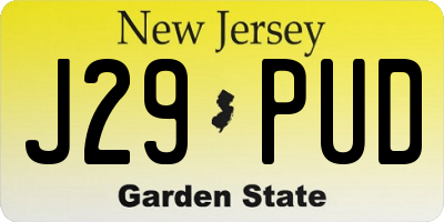 NJ license plate J29PUD