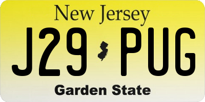NJ license plate J29PUG