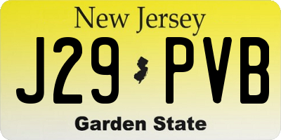NJ license plate J29PVB