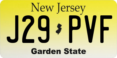 NJ license plate J29PVF