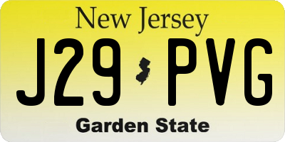 NJ license plate J29PVG