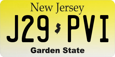 NJ license plate J29PVI