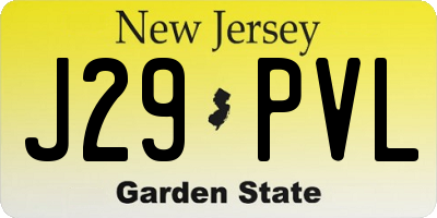 NJ license plate J29PVL